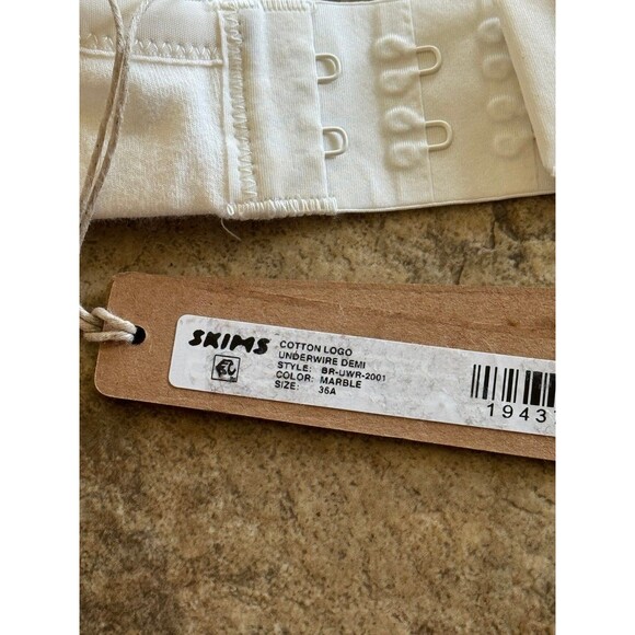 Skims Cotton Logo Underwire Demi Bra Marble Size 36A - Picture 6 of 6